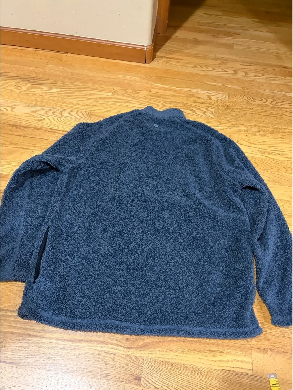 Two Men's Hi-Tech 1/4 zip fleece pullover grey navy blue XL sherpa chest pocket